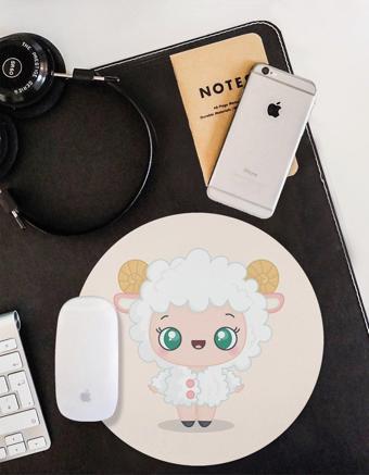 WuW Kawaii Kuzucuk Bebek Yuvarlak Kaymaz Taban Mouse Pad