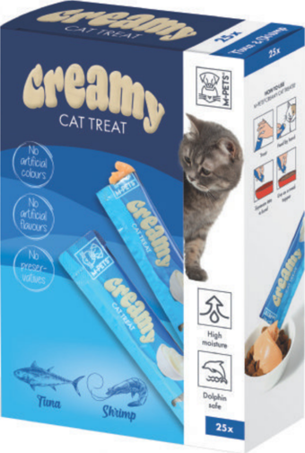 M-PETS Creamy Ton Balıklı ve Karidesli Krema Kedi Ödülü 25x15 Gr