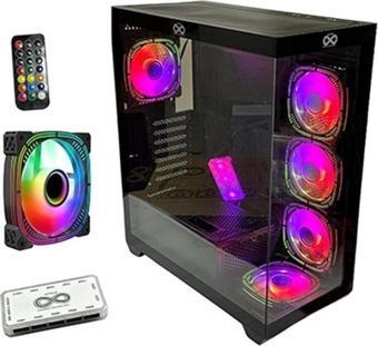 Aztech Azt101 B 5 X Rgb Fan Uzakdan Kumanda Siyah Akvaryum Gaming Boş Bilgisayar Kasası Temper Cam , Rgb Switch