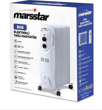 Marsstar B-08 11 Dilim Yağlı Radyatör 3 Kademe Isı Ayarı 2500W