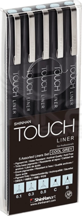 Touch Liner Teknik Çizim Kalemi 5li Set Cool Grey SH4101205