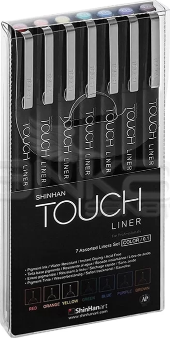 Touch Liner Teknik Çizim Kalemi 7li Set Renkli SH4105007