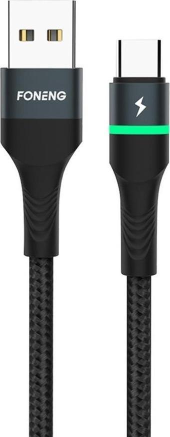 Foneng X79 66W Led Işıklı Usb To Type-C Şarj Ve Data Kablosu İp Örgülü