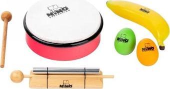 Nino Kids Mixed Rhythm Set (Banana,2 Egg-shaker, Hand Drum, Tone Barup)