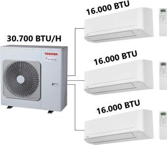 Toshıba Multı Klima (iç Üniteler 16.000 Btu/h + 16.000 Btu/h+ 16.000 Btu)