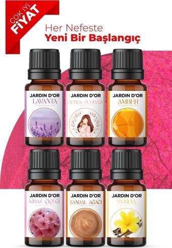 Jardin D'or 6'l Set Esansiyel Uçucu Yağ Buhurdanlık Yağı Hava Nemlendirici Aroma Difüzörü Kokusu Esans 8x