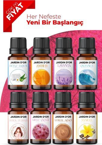 Jardin D'or 8'li Set Esansiyel Uçucu Yağ Buhurdanlık Yağı Hava Nemlendirici Aroma Difüzörü Kokusu Esans 8x