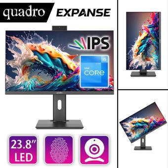 QUADRO EXPANSE AI B224 25165 i5-12450H 16GB 512GB NVME SSD 23.8" IPS DOS All in One PC P.İzi (Pivot)