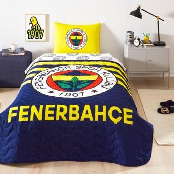 TAÇ Lisanslı Fenerbahçe Stripe Tek Kişilik Yatak Örtüsü Seti