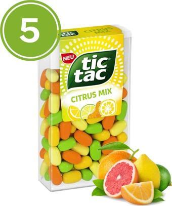 Tic Tac Karışık Meyve Aromalı Şeker 18 Gr. (5 Adet)