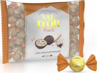 Val D’or Tahıl Patlaklı Sütlü Krema Dolgulu Sütlü Yuvarlak Çikolata 1000 Gr. (1 Poşet)