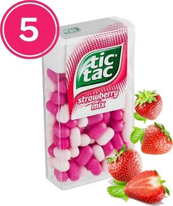 Tic Tac Çilek Aromalı Şeker 18 Gr. (5 Adet)