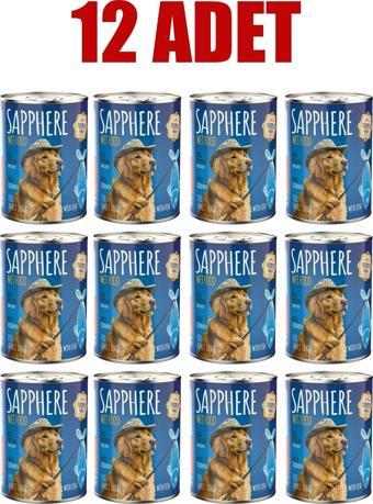 Sapphere Balıklı Yetişkin Köpek Maması Konserve 400 Gr 12 Adet