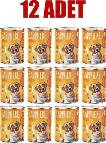 Sapphere Kümes Hayvanlı Yetişkin Köpek Maması Konserve 400 Gr 12 Adet