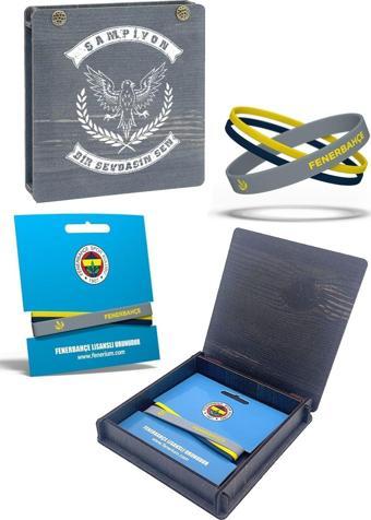 Fenerbahçe Orijinal Lisanslı 2'li Silikon Çocuk Bileklik Hediyelik Ahşap Kutulu