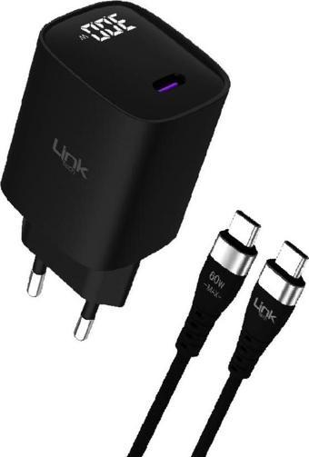 LinkTech G847 Premium 30W QC4.0 GaN Type-C Kablolu Şarj Aleti Set
