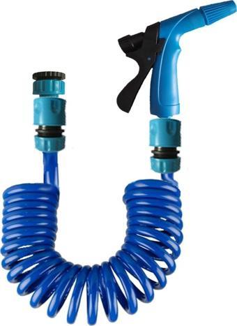 Plasyay Spiral Balkon Araç Yıkama Bahçe Sulama Hortumu Ve Tetikli Tam Set 3.5 Metre
