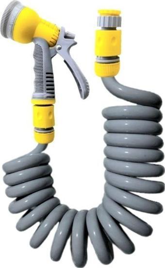 Plasyay Spiral Veranda Araç Yıkama Bahçe Sulama 5 Fonksiyonlu Başlıklı Set 3.5 Metre
