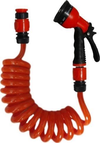Plasyay Spiral Veranda Araç Yıkama Bahçe Sulama 5 Fonksiyonlu Başlıklı Set 4.5 Metre