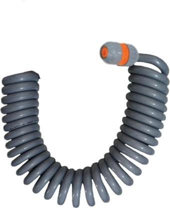 Plasyay Spiral Yıkama Sulama Uzatma Hortumu Gri 2 Metre