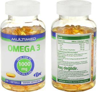 Omega 3 Yüksek Epa Dha 1000 Mg Balık Yağı 200 Softjel