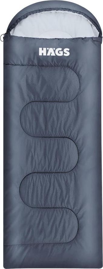 Haegs Uyku Tulumu Battaniye Kamp Outdoor Çadır Karavan Yazlık Kışlık Uyku Tulumu Hafif Sıcak Kompakt Antrasit 220x75 cm