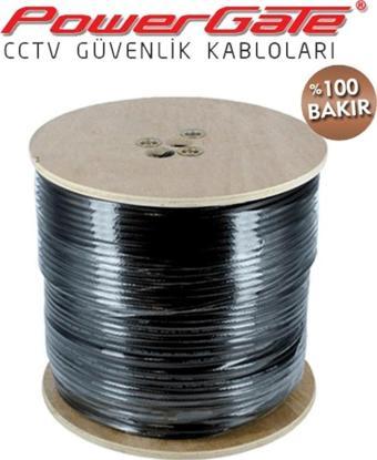 Powergate Out 500mt, 2+1 (2x0,50+0,33) %100bakır, Dış Ortam Cctv Güvenlik Kablosu
