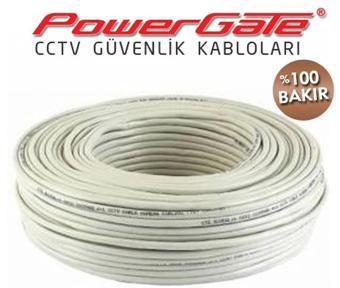 Powergate Vıa 100mt, 2+1 (2x0,22+0,22) %100 Bakır, Cctv Güvenlik Kablosu
