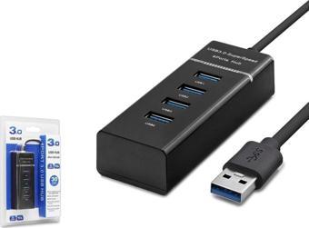 Hadron HDX7017 USB-A 3.0  - 1xUSB 3.0 + 3xUSB 2.0 Hub USB Çoklayıcı - Siyah