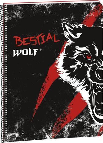 Busquets Bestial Wolf Çizgili A4 Spiralli Defter 80 Yaprak 2005305370
