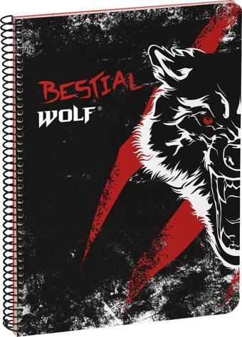 Busquets Bestial Wolf Kareli A5 Spiralli Defter 80 Yaprak 2005005370