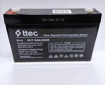 Ttec 6V 7Ah 20Hr Bakımsız Kuru Akü (02 / 2021 Üretim Yeni Akü)