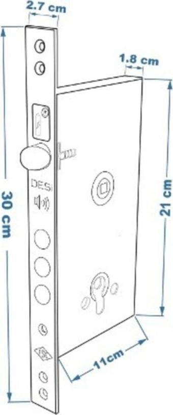 Desi Dak Alarmlı Monoblok Çelik Kapı Kilidi