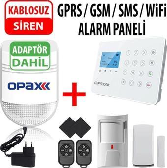 Opax Ard-575 Gprs/Gsm/Wıfı Kablolu/Kablosuz Alarm Paneli Ve Bgr-09 Kablosuz Sirenli (1 Yıl Ahm Ücretsiz)