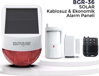 Opax Bgr-36 Solar Kablosuz Ekonomik Alarm Sistemi (Siren+Pır+Manyetik Kontak+2 Adet Kumanda)