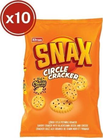 Elvan Snax Yuvarlak Kraker Çörekotlu Peynirli 200 Gr. 10 Adet (1 Kutu)