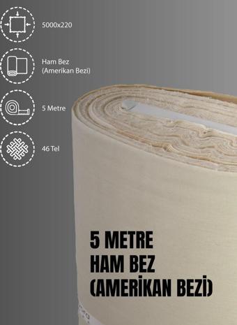 %100 Pamuk 46 Tel Amerikan Bezi Ham Bez Punch Kumaş - Krem 500x220 cm