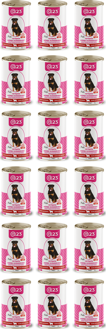 @23 Yetişkin Köpek Konservesi Kuzu Eti  Aromalı 415 g x 24 adet