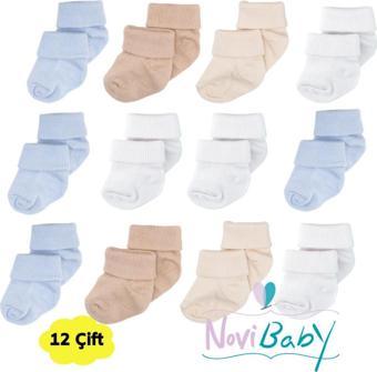 Novibaby 12'Li Bambu Yenidoğan Bebek Çorap I New Boy I Kız Erkek Bebek Çorabı 0-6 Ay