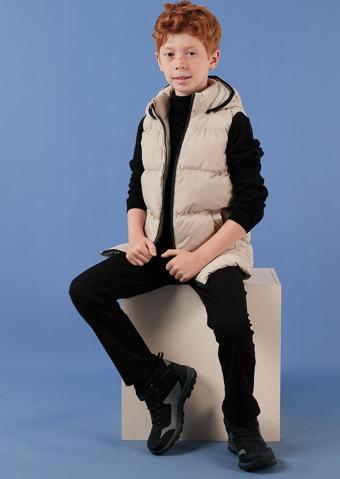 Lela Fermuarlı Kapüşonlu Cepli Şişme Unisex Çocuk Yelek 5761983 BEJ