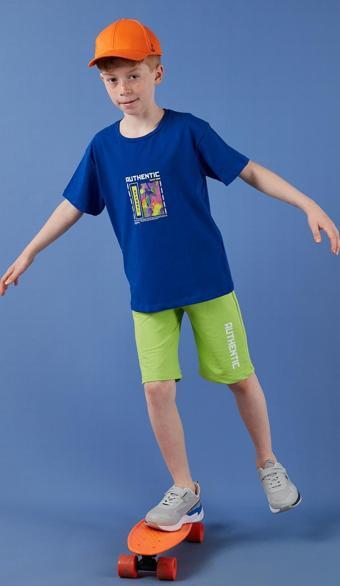 Lela Pamuklu Regular Fit Bisiklet Yaka Şortlu Alt-Üst Erkek Çocuk Takım 6212011 SAKS