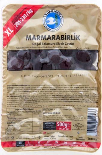 MarmaraBirlik Mega Zeytin 500 Gr 201-230 Adet