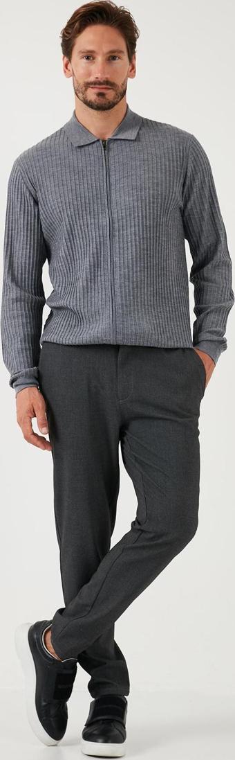 Buratti Slim Fit Normal Bel Düz Paça Erkek Pantolon 6134516 GRİ