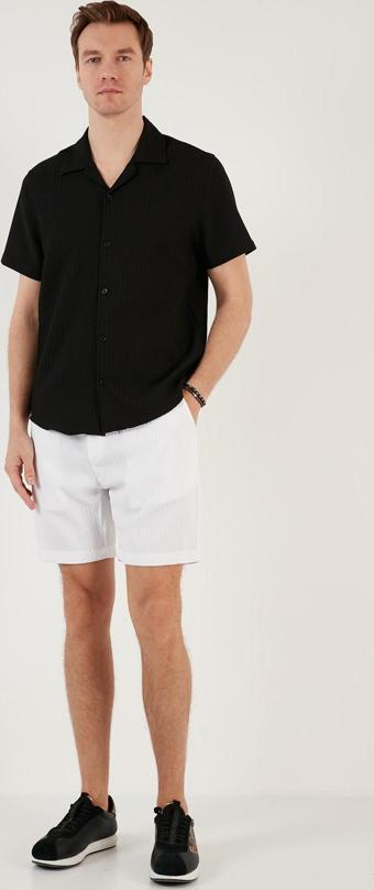 Buratti Belden Bağlamalı Cepli Slim Fit Erkek Short CF24S657850 BEYAZ