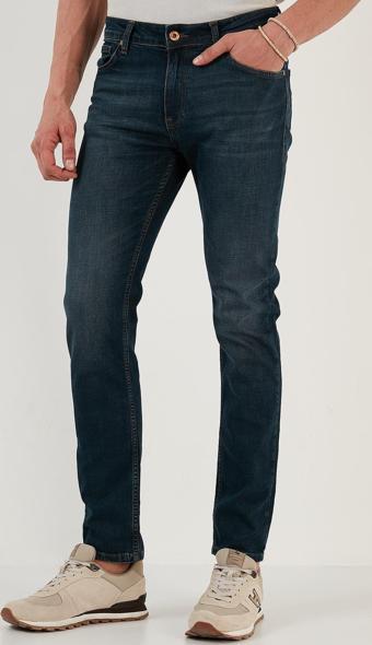 Buratti Pamuklu Regular Fit Normal Bel Boru Paça Jeans Erkek Kot Pantolon 2202F11PARMA LACİVERT