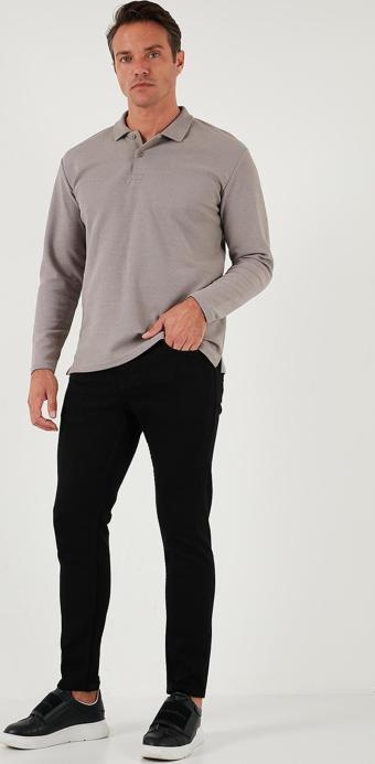 Buratti Streç Pamuklu Slim Fit Normal Bel Dar Paça Erkek Kot Pantolon 674001 SİYAH