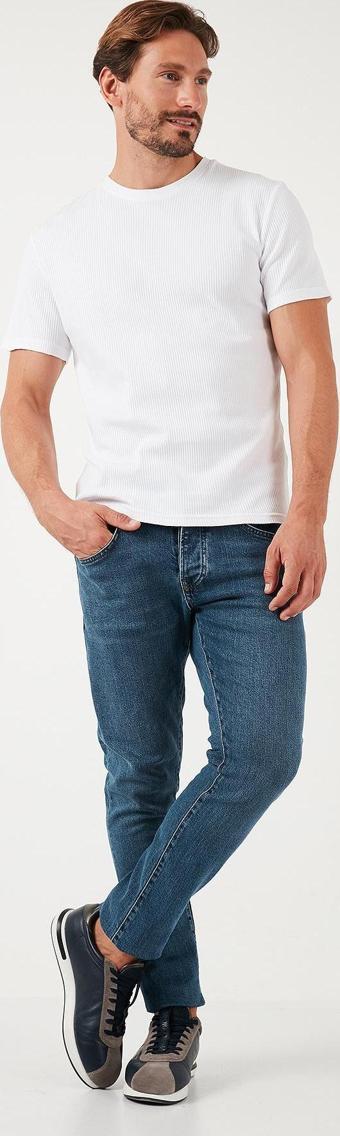 Buratti Pamuklu Normal Bel Slim Fit Dar Paça Jeans Erkek Kot Pantolon 1115S05NAPOLI LACİVERT