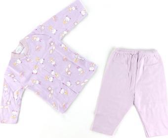 Sebi Bebe Ayılı Kız Baskılı Bebek Pijama Takımı 2329