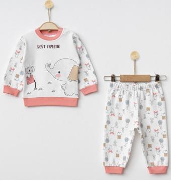 Gümüş Baby Fil Desenli Pijama Takımı A2030R