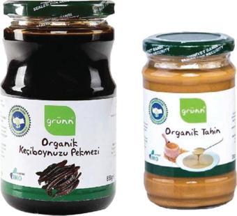 Grünn Organik Tahin 300 Gr + Keçiboynuzu Pekmezi 850 Gr